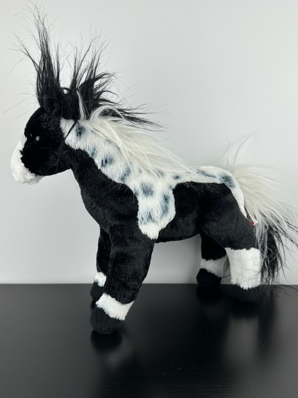 Douglas Cuddle Toys Rare Appaloosa Horse 12” #1969.1 Black White Spotted Plush
